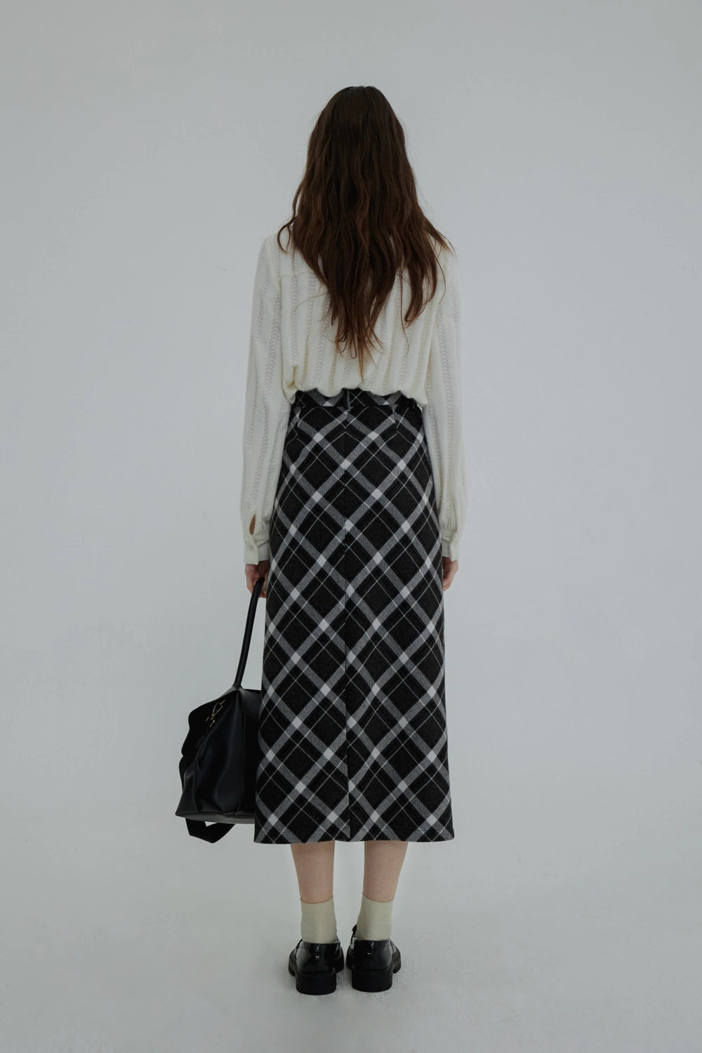 Plaid A-Line Skirt, Fashionable for Work and Daily Style