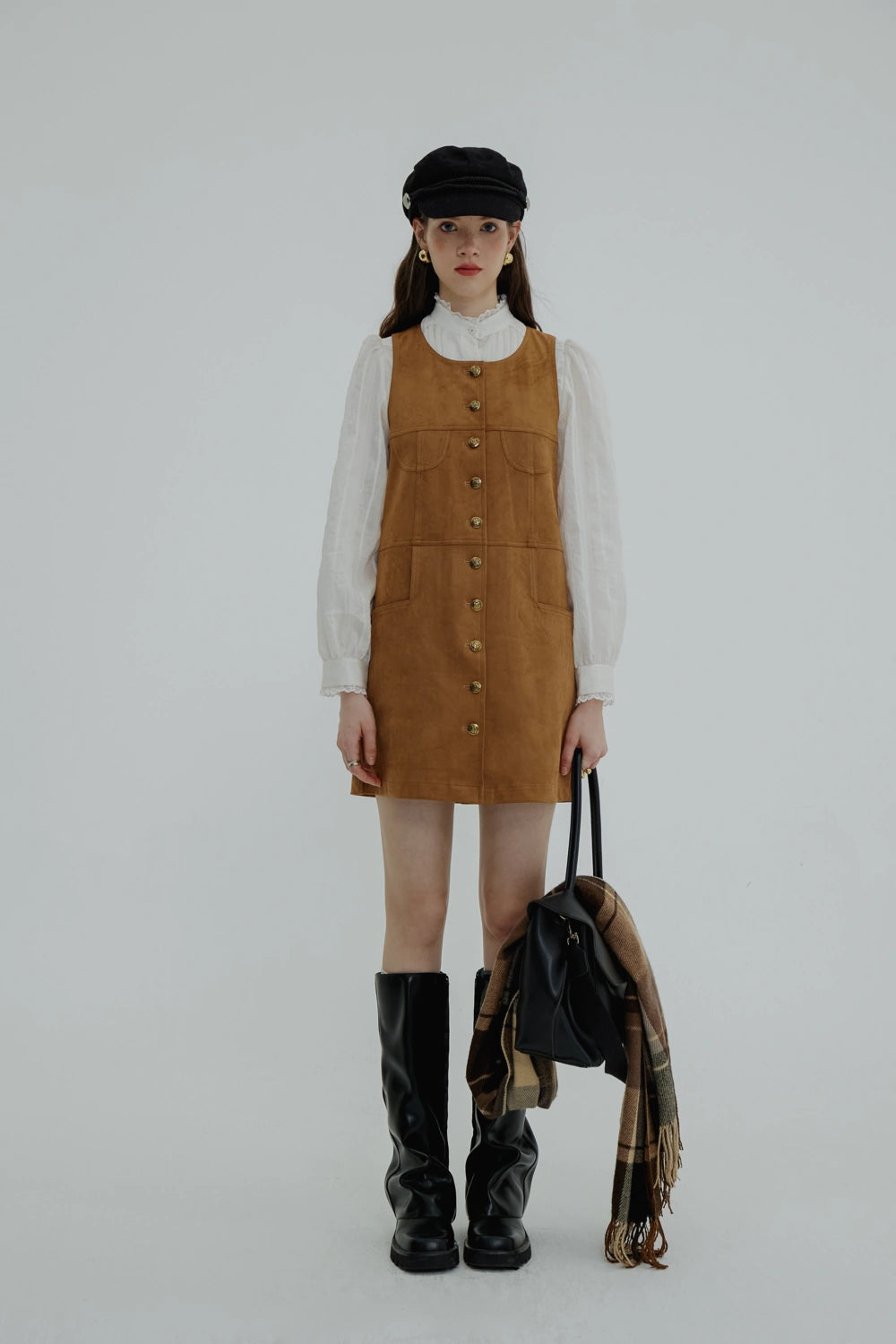 Vintage-Inspired Sleeveless Button-Up Dress