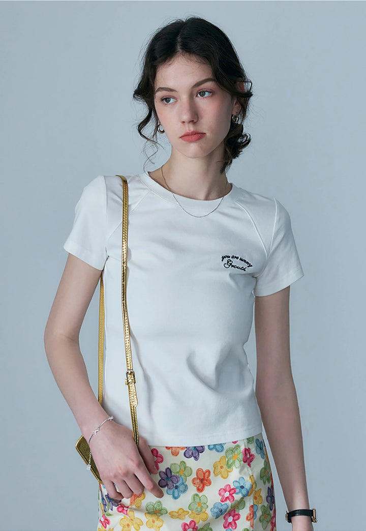 Women's Embroidered Message Tee