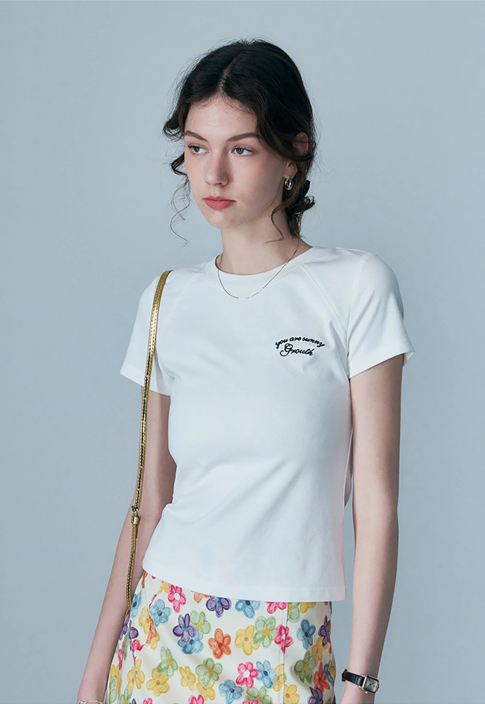 Women's Embroidered Message Tee