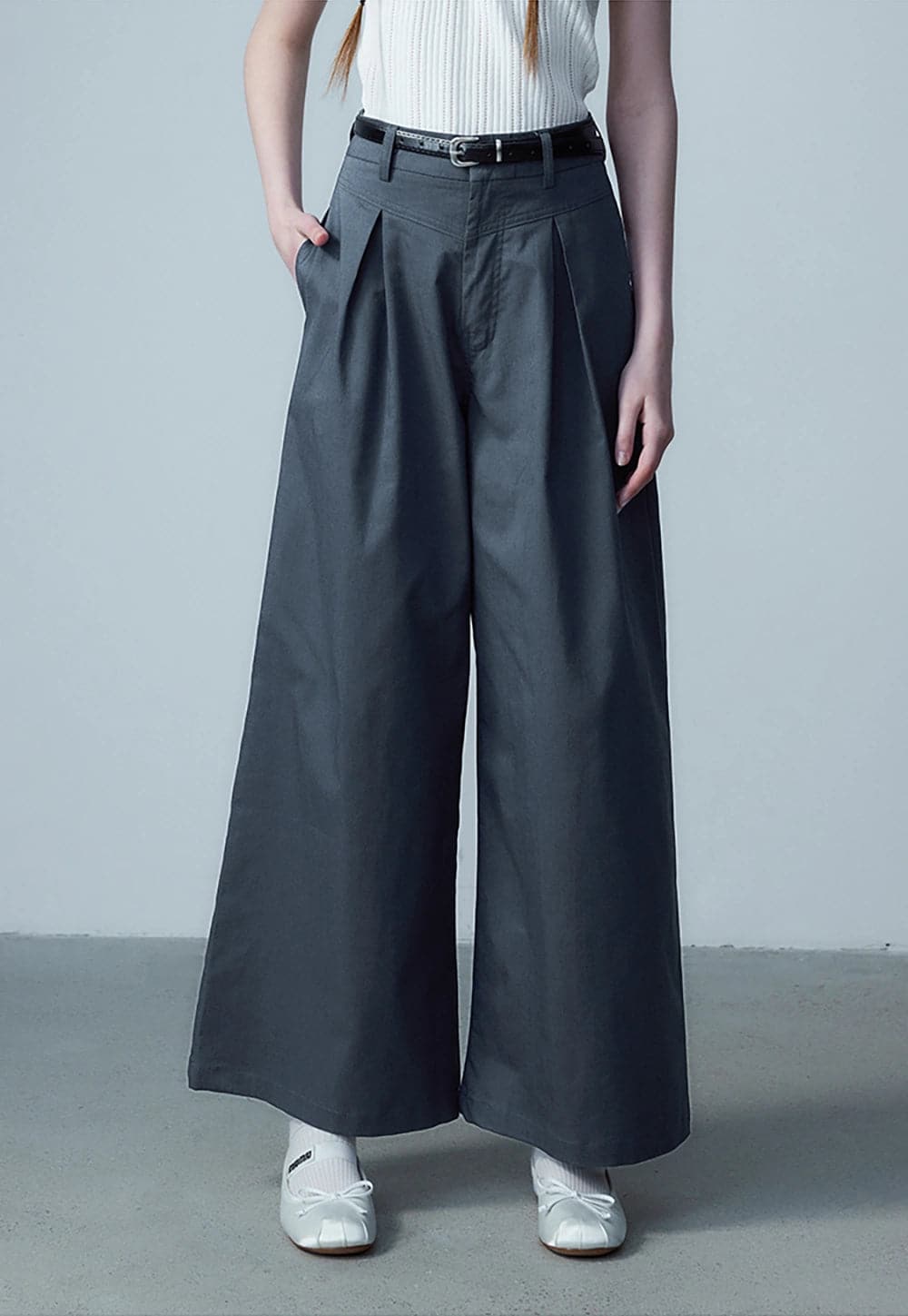 Women's Wide-Leg Pants with Belt