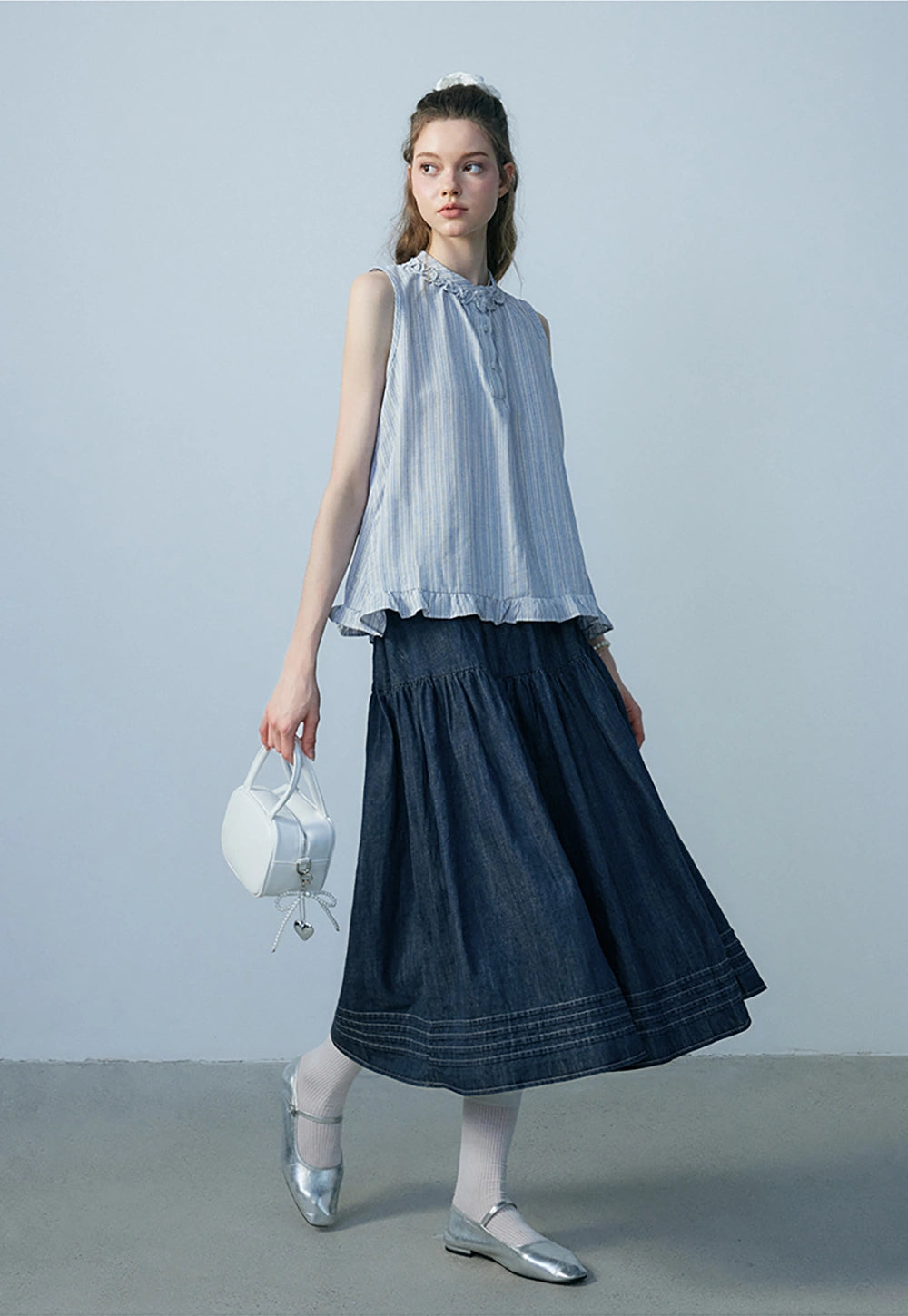 Women's Denim Midi Skirt