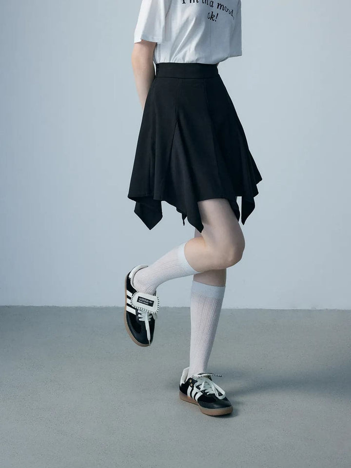 Asymmetric Hem Black Skirt - Modern and Sophisticated