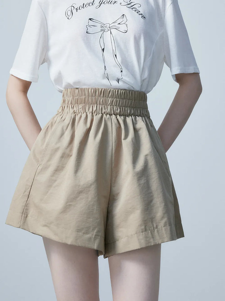 Pleated Waist Flared Shorts - Casual Chic