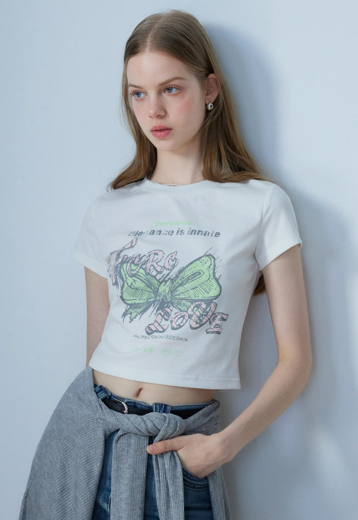 Camiseta de manga corta con estampado gráfico para mujer