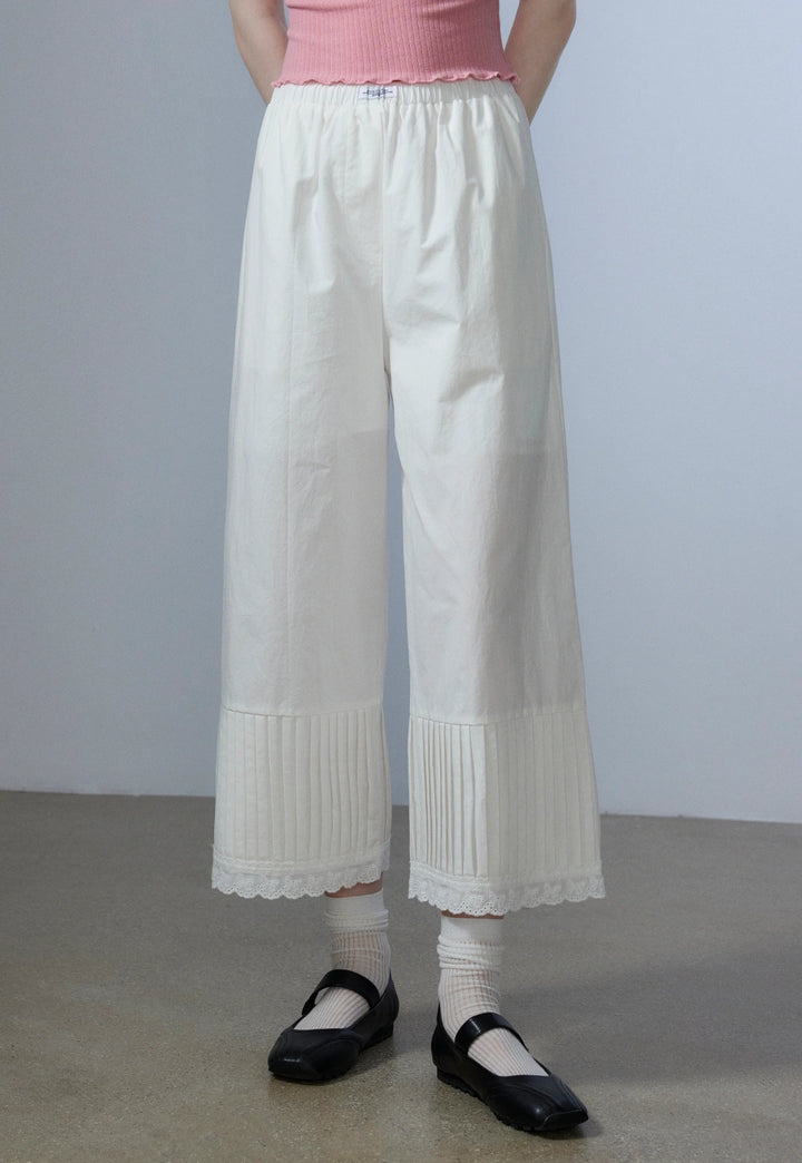 Women's Pleated Wide-Leg Pants