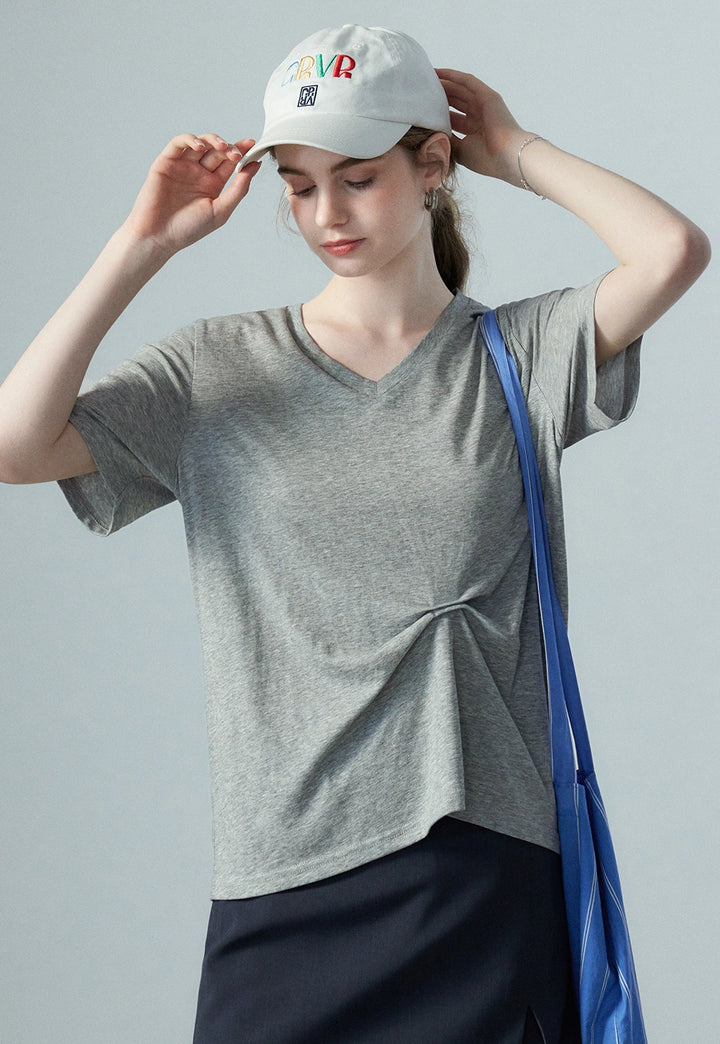 Women's V-Neck Twist Detail T-Shirt