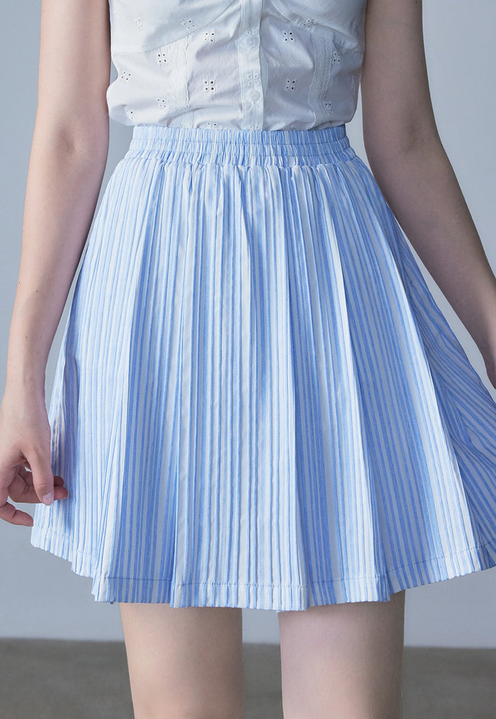 Women's Striped Pleated Skirt