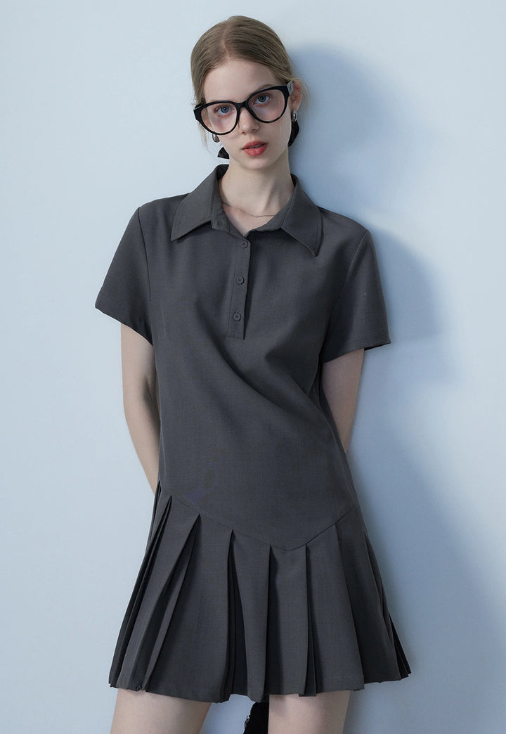 Women's Pleated Polo Dress