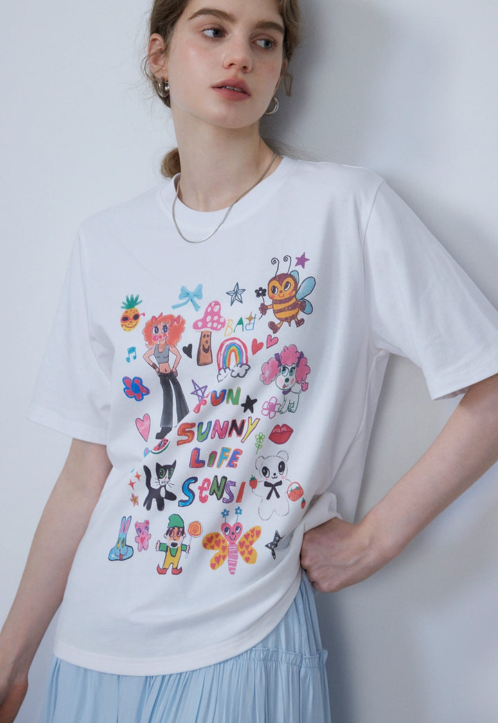 T-shirt con stampa giocosa da donna