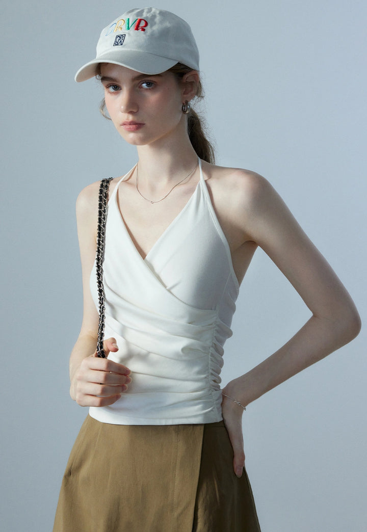 Damen-Tanktop mit Neckholder und Rüschen