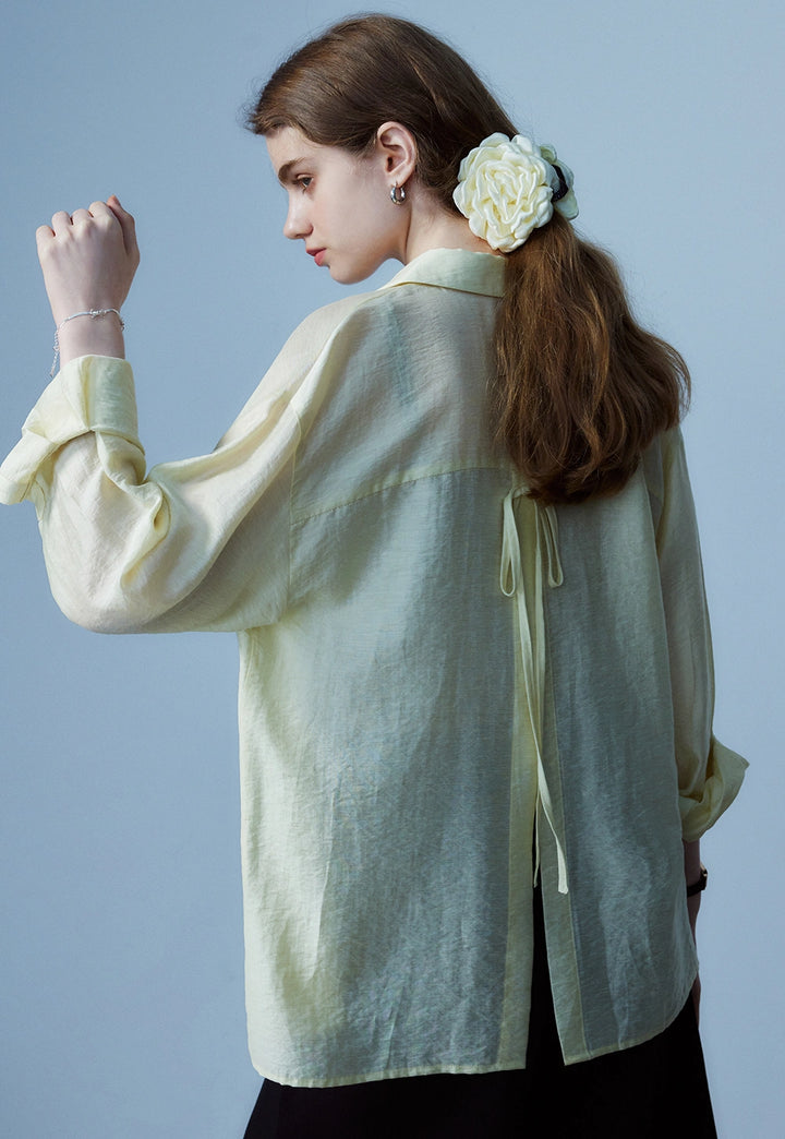 Chemise boutonnée à manches longues pour femmes