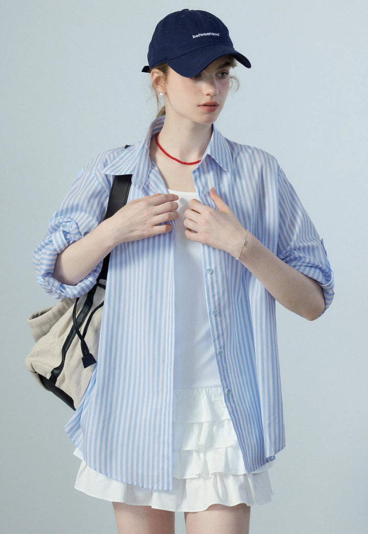 Women's Striped Button-Up Shirt