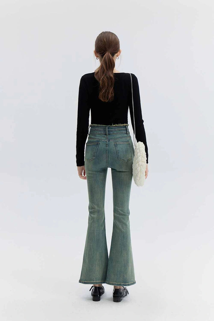 Vintage High-Waist Flared Jeans