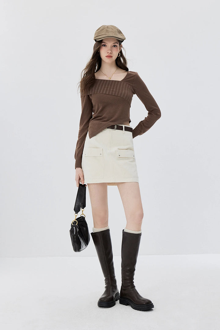 Sweater Asymmetrical Cross-Collar Moden