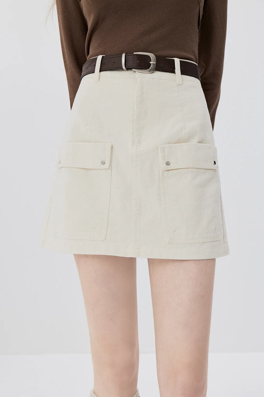 Chic Utility Skirt with Front Pockets