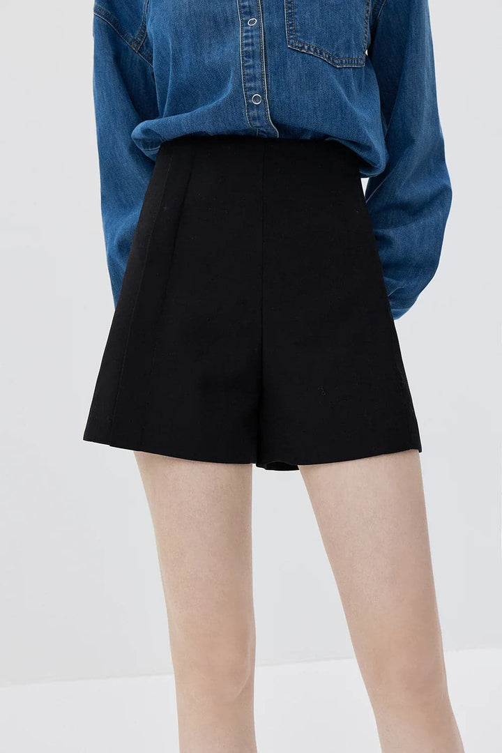 Classic Pleated Mini Skirt with Invisible Side Zip Closure