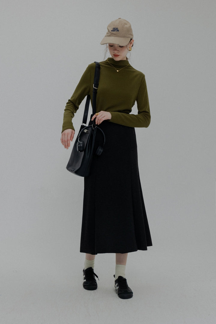 Luxurious Velvet A-Line Midi Skirt for Women