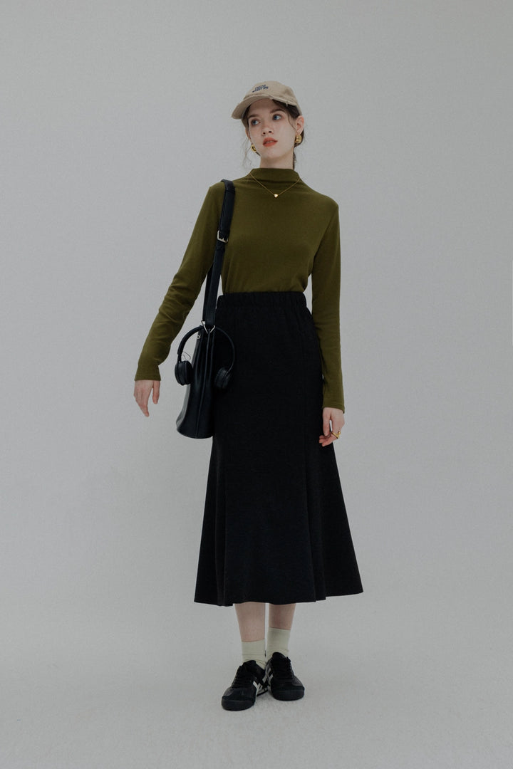 Luxurious Velvet A-Line Midi Skirt for Women