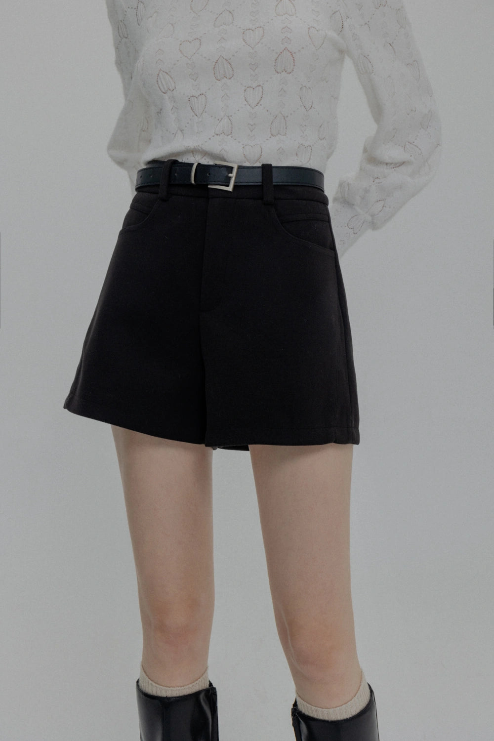 Modern High-Waisted Cuffed Shorts