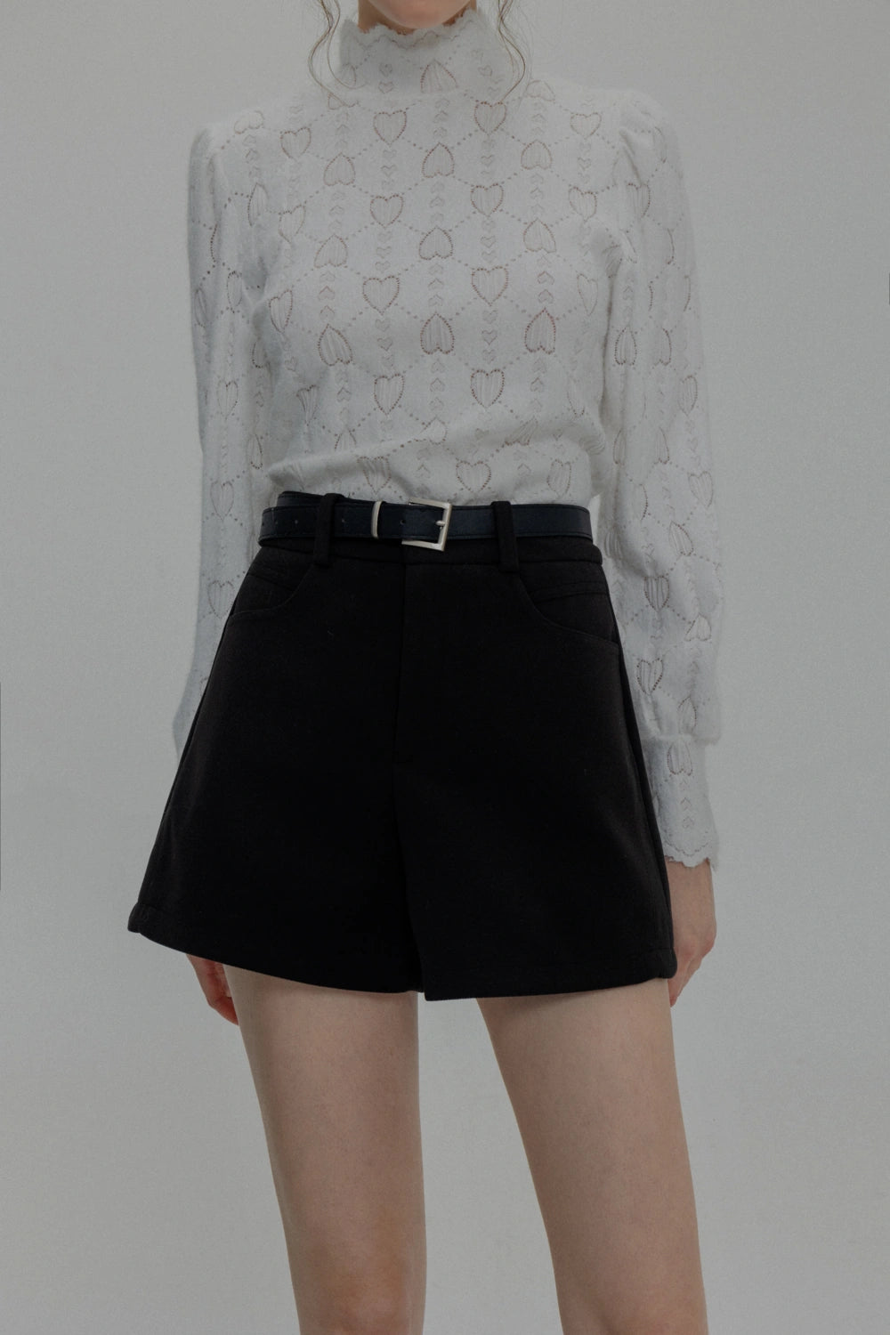 Modern High-Waisted Cuffed Shorts