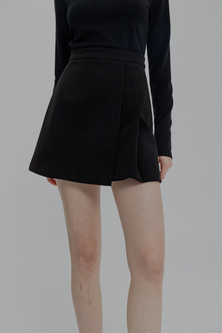 Sleek High-Waisted Flared Mini Skirt