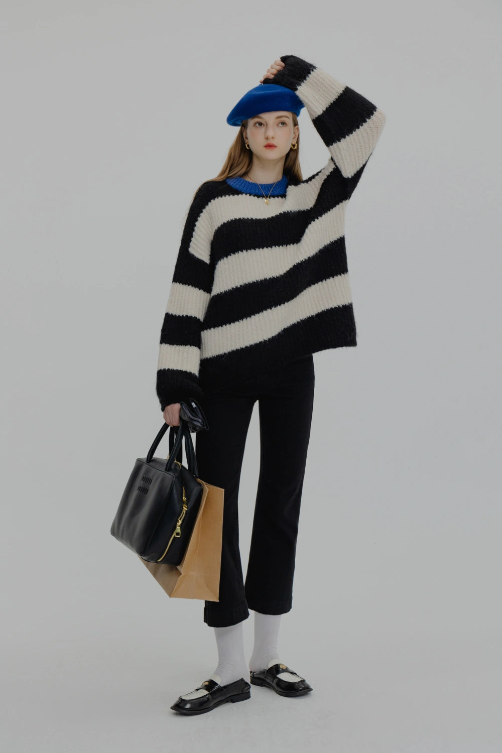 Cozy Striped Crew Neck Sweater