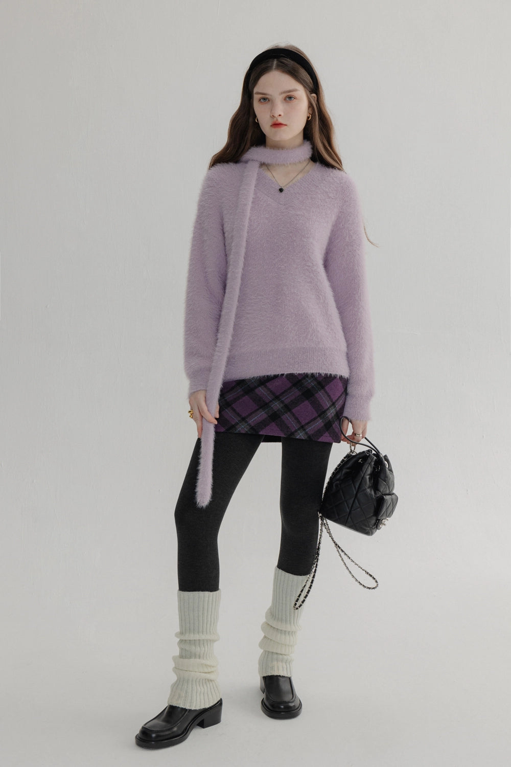 Women's Sophisticated V-Neck Plush Knit Sweater