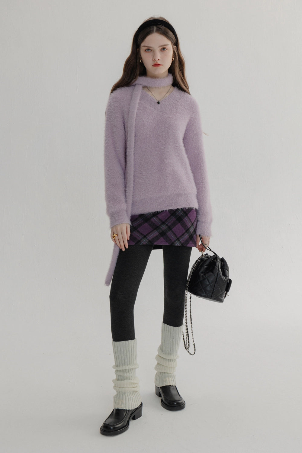 Women's Sophisticated V-Neck Plush Knit Sweater