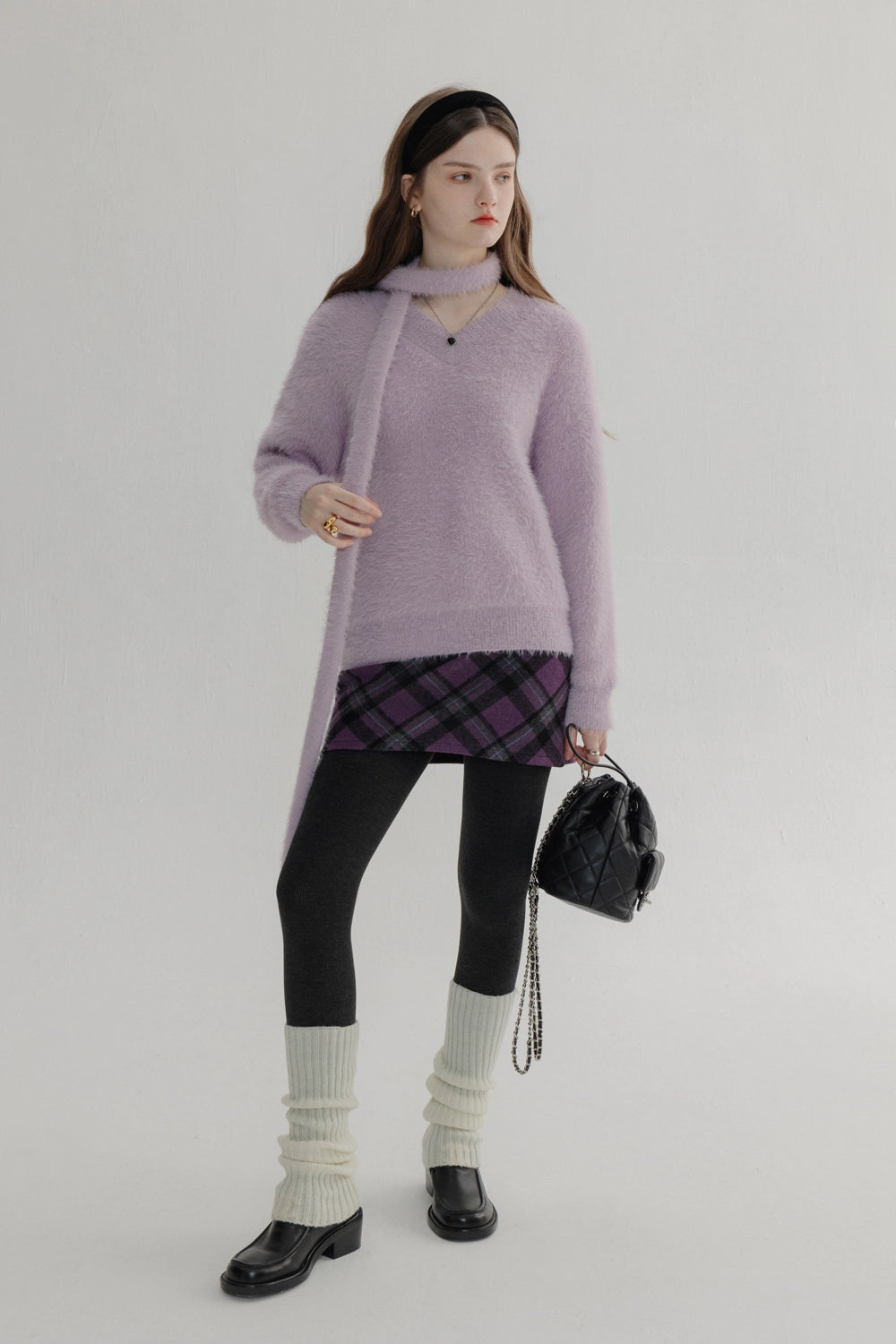 Women's Sophisticated V-Neck Plush Knit Sweater