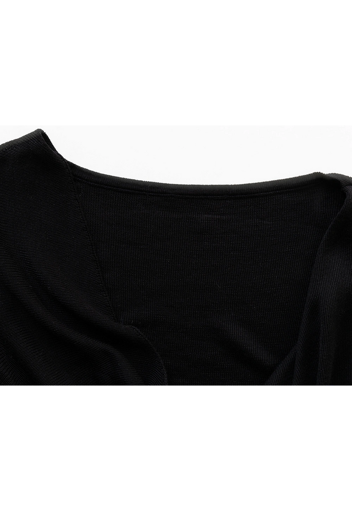 Women's Draped T-Shirt - Asymmetrical Neckline