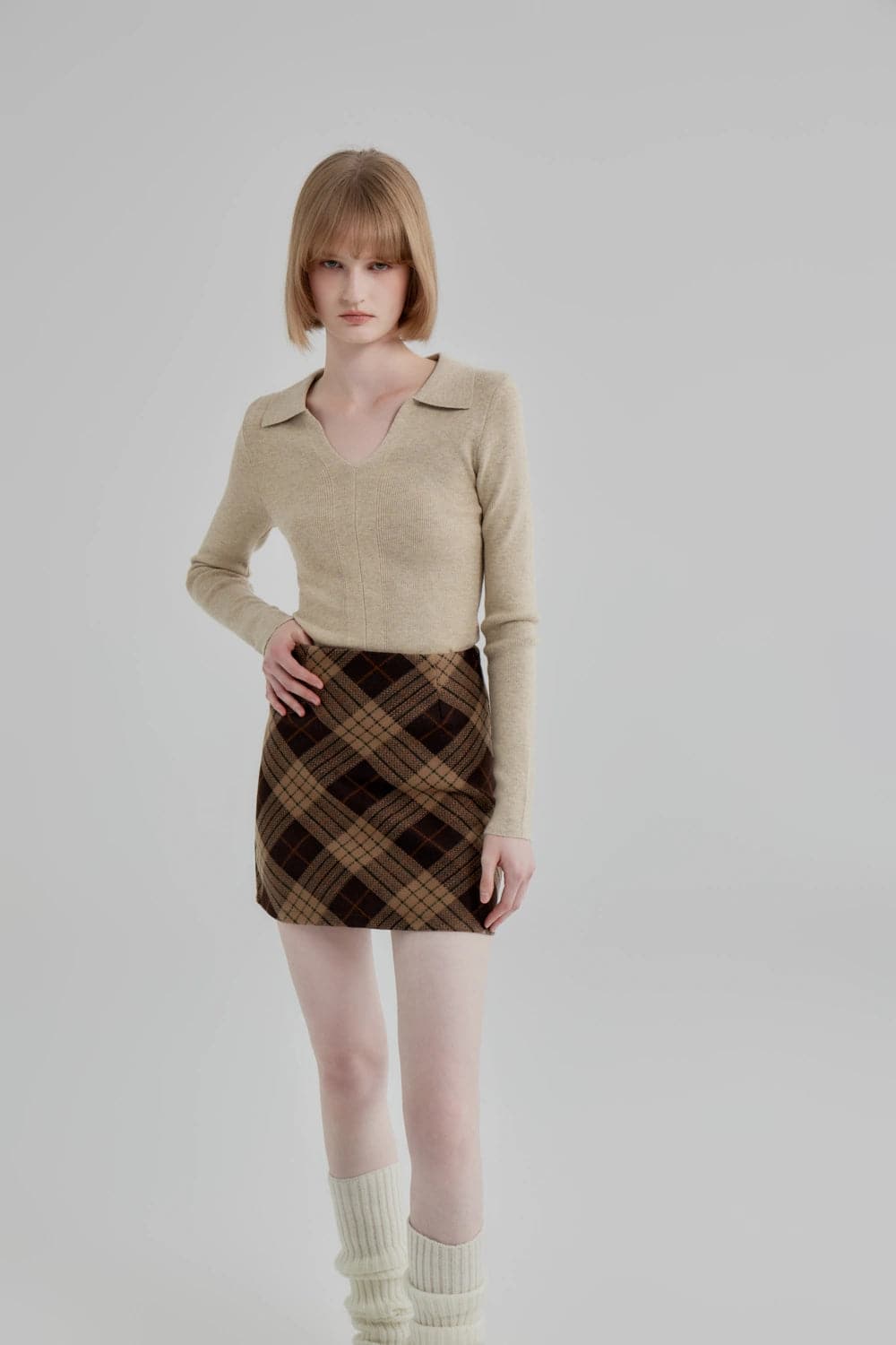 Skirt A-Line Plaid Klasik