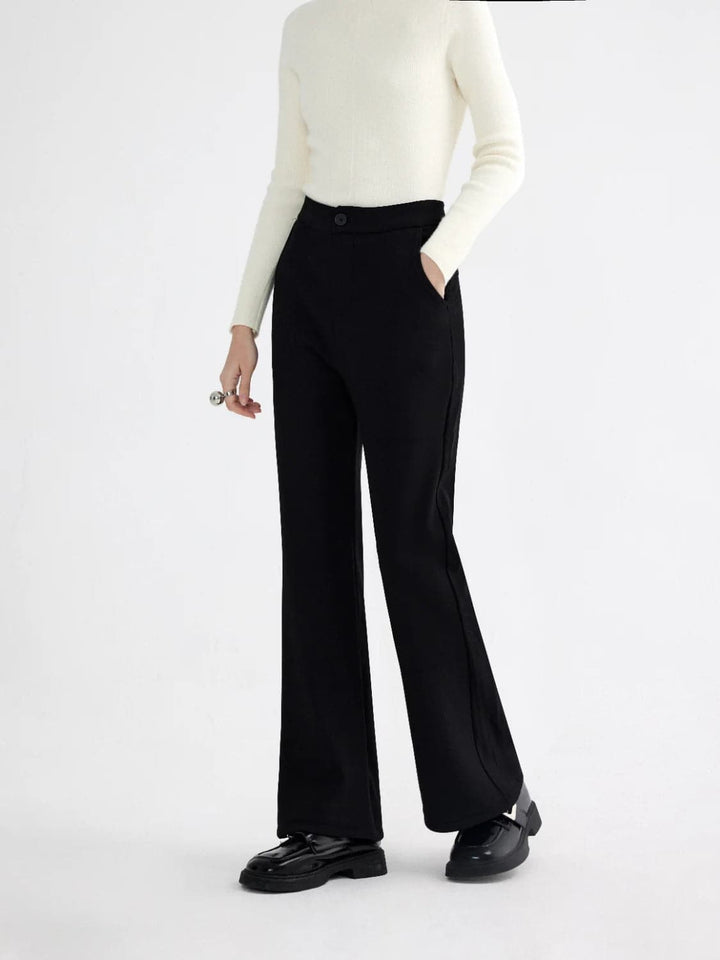 Elastic micro flared casual pants