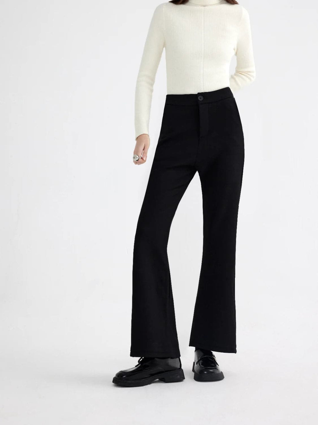 Elastic micro flared casual pants