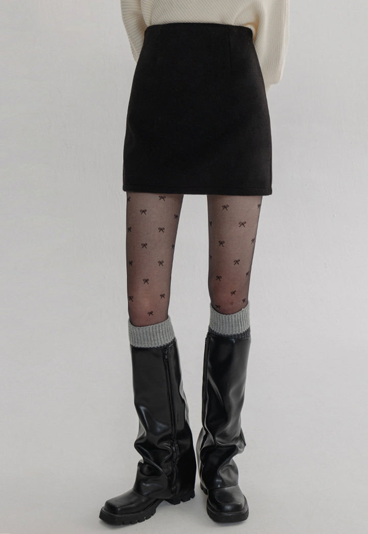 Stylish Woolen Mini Skirt for Women - Soft A-Line Skirt for Winter Elegance