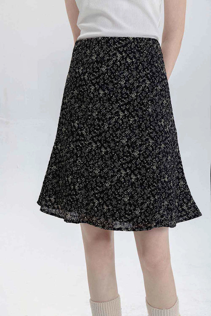 Mini-jupe trapèze à imprimé floral pour femmes