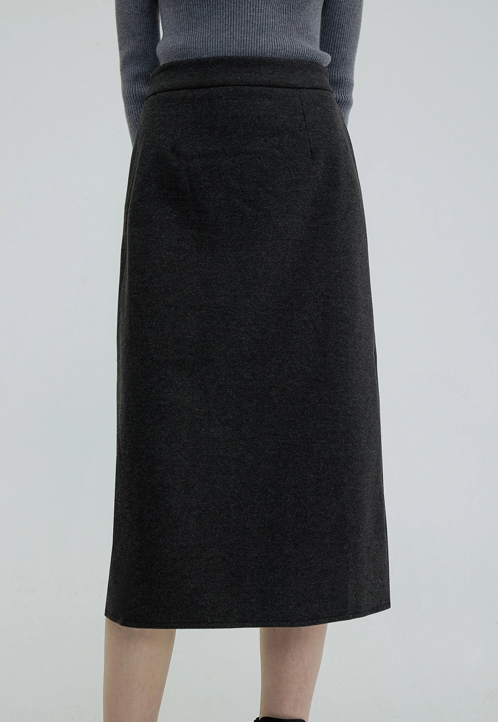 Women's Classic Tailored Midi Skirt with A-Line Cut