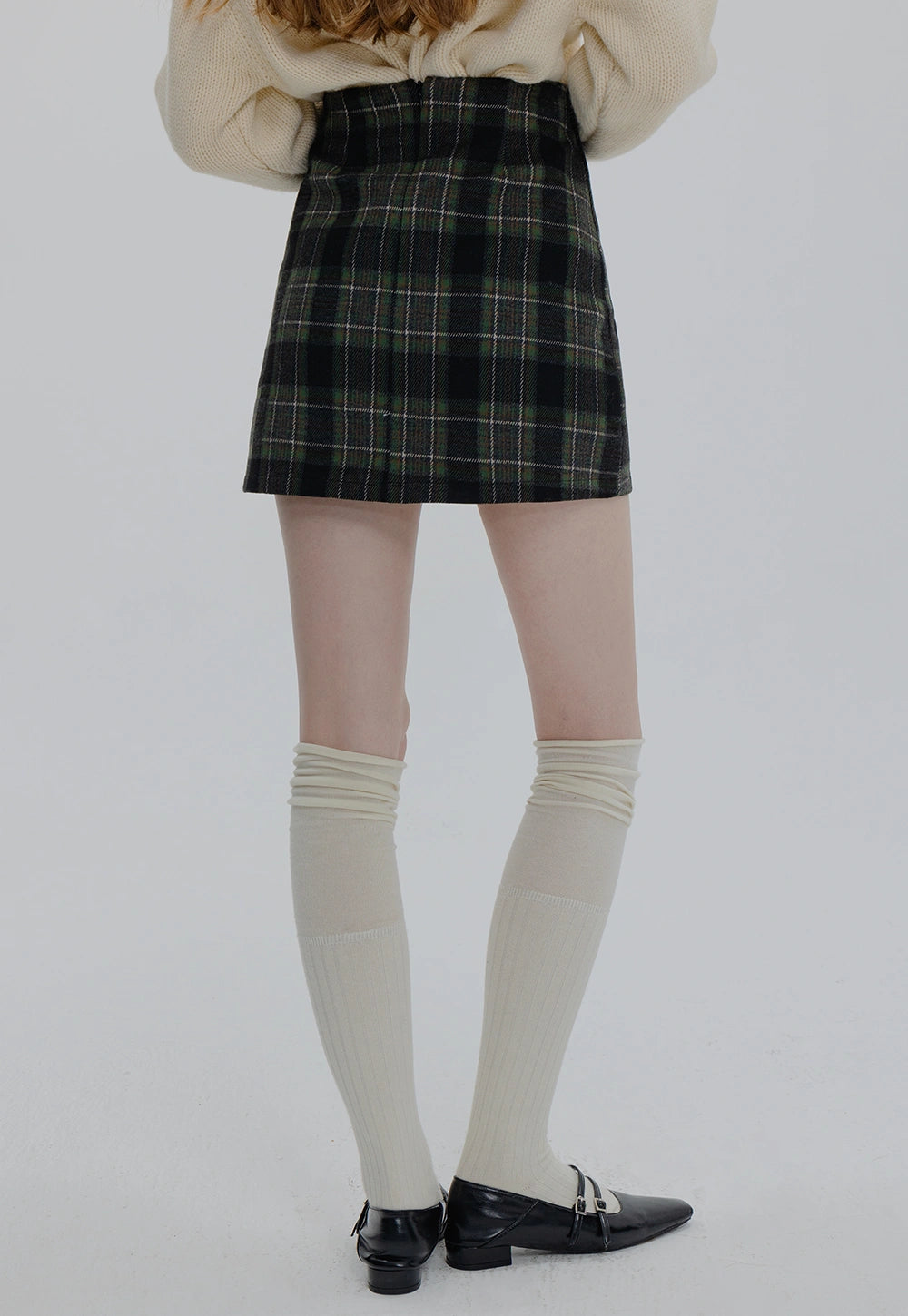 Women's Plaid A-Line Skirt - High Waist Tartan Mini Skirt