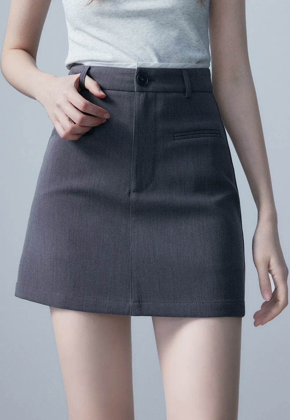 Mini Skirt Formal Wanita dengan Poket Depan