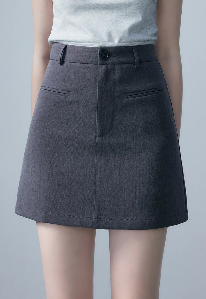 Mini Skirt Formal Wanita dengan Poket Depan