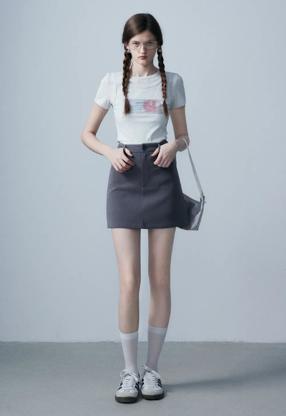 Women's Formal Mini Skirt with Front Pockets