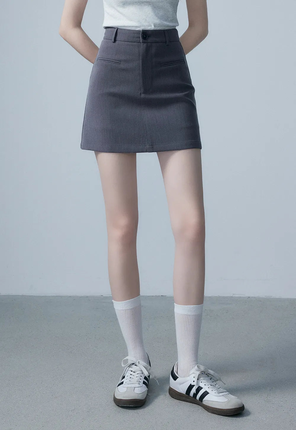 Women's Formal Mini Skirt with Front Pockets