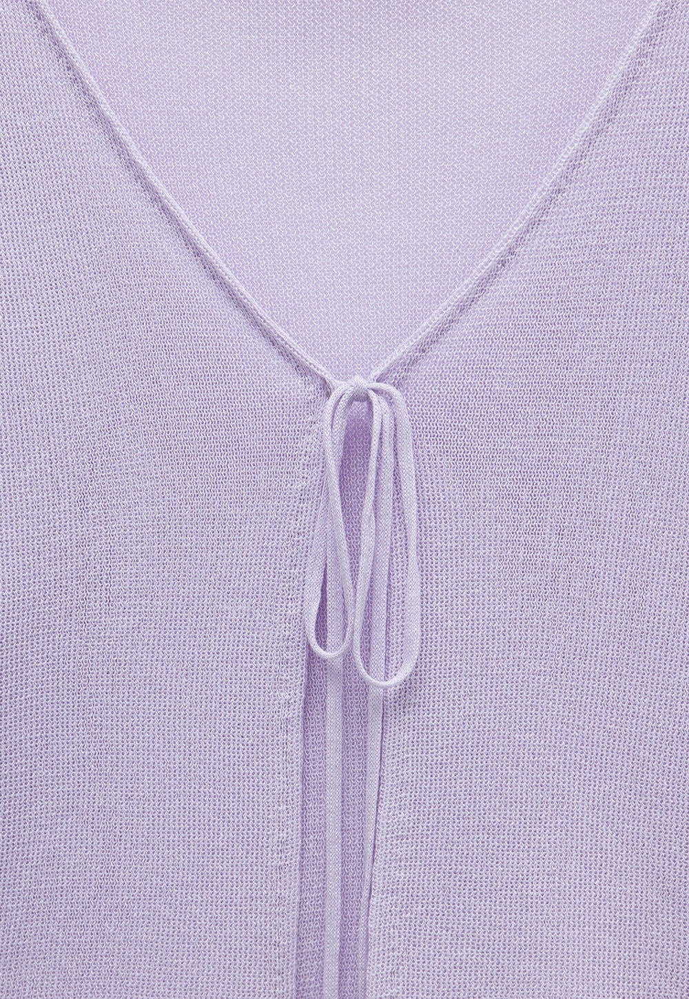 Lilac Tie-Front Knit Cardigan