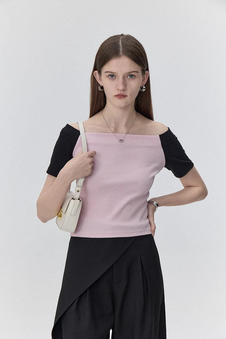 Atasan Knit Blok Warna Kontras yang Elegan - Serbaguna dan Bergaya