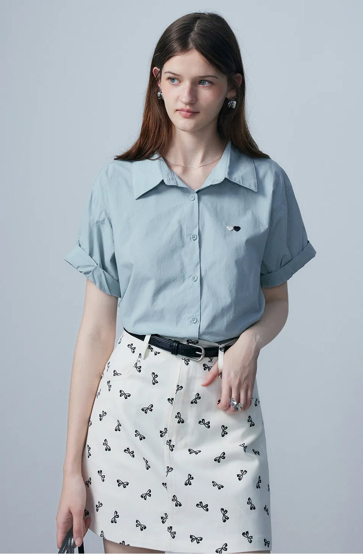 Women's Short Sleeve Button-Up Shirt