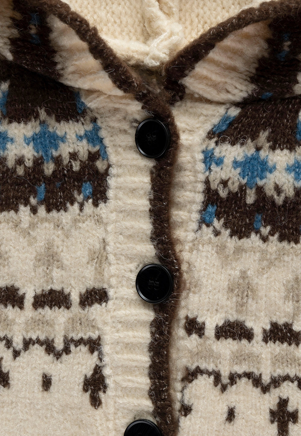 Women's Fair Isle Vintage Hooded Knit Cardigan