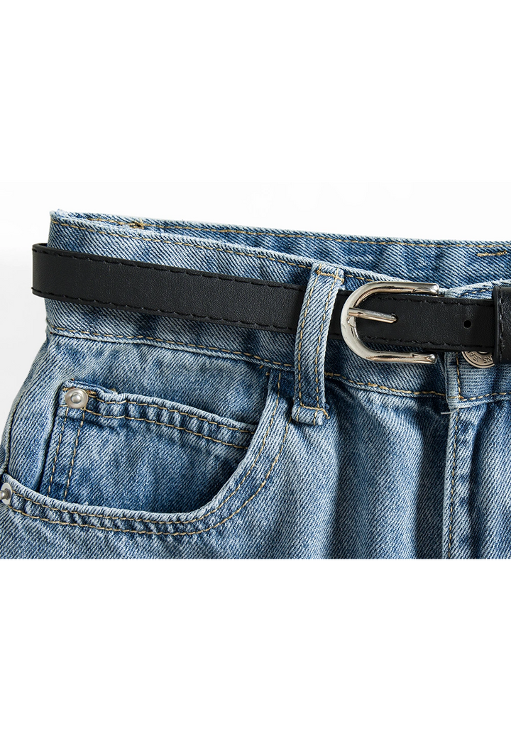 Damen-Jeansshorts mit weitem Bein