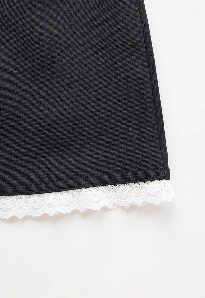 Women's Elegant Mini Skirt with Lace Trim