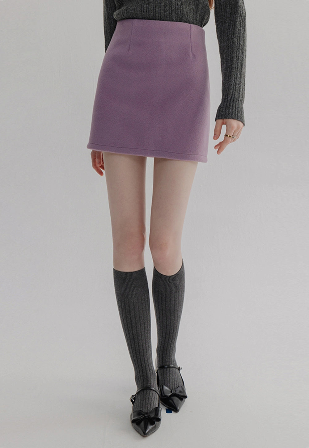 Stylish Woolen Mini Skirt for Women - Soft A-Line Skirt for Winter Elegance