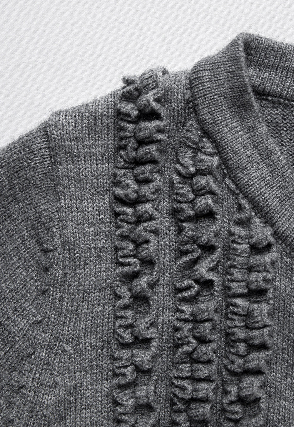 Ruffled Knit Cardigan